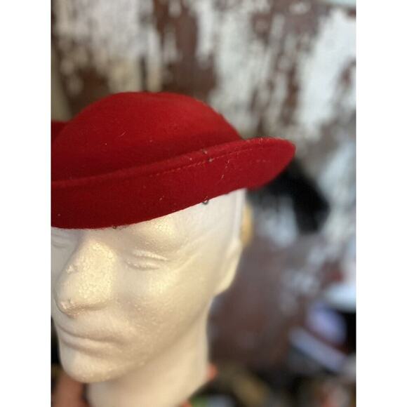 Vintage - Importina 100 % Wool Hat Feather Red Black Nos‎ New Tags Rare Gypsy main image 7